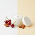 Almond Cherry Body Lotion Travel Size - clear glass jar with white lid