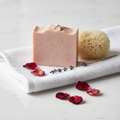 Rose Milk Beauty Bar - blush pink soap bar with rose petals and lavender