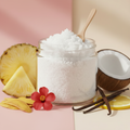 Tropical Beach Body Scrub Travel Size with tropical props