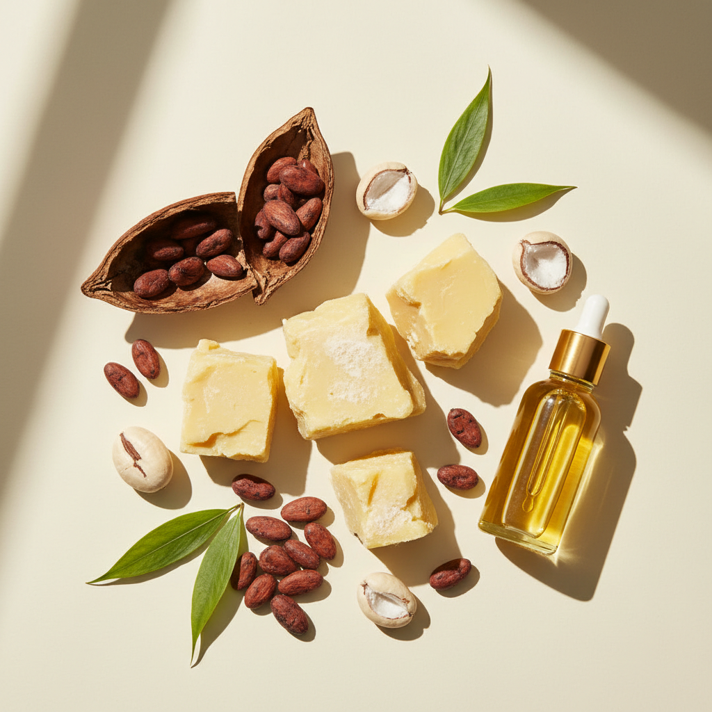 Cocoa & Shea Body Butter Balm with raw cocoa butter, cocoa beans, shea nuts and jojoba oil