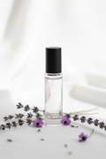 Lavender Roller Ball Oil clear glass 1/3 oz with black cap